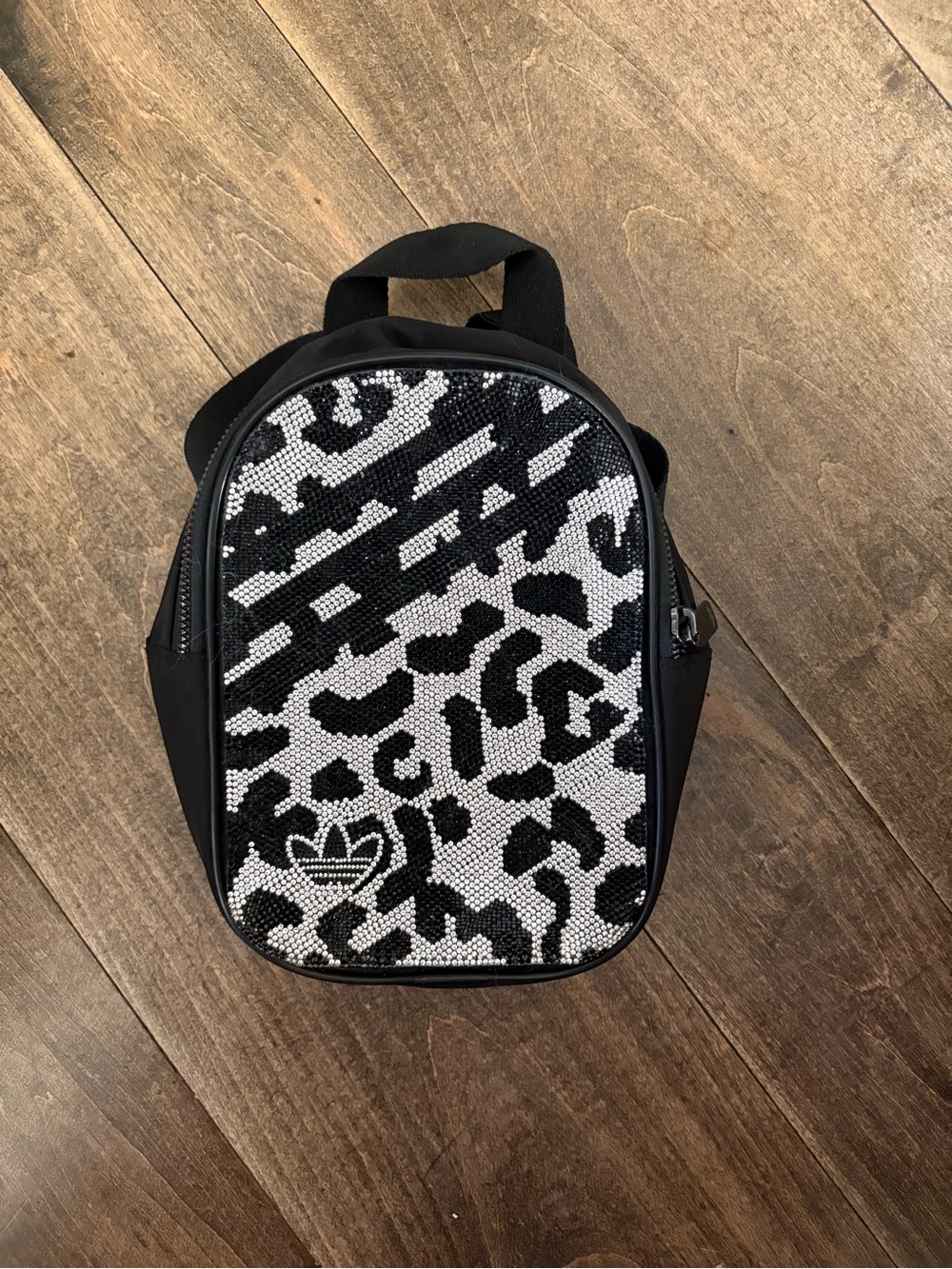 RARE adidas Black Mini rhinestoneBackpack with Trefoil Logo